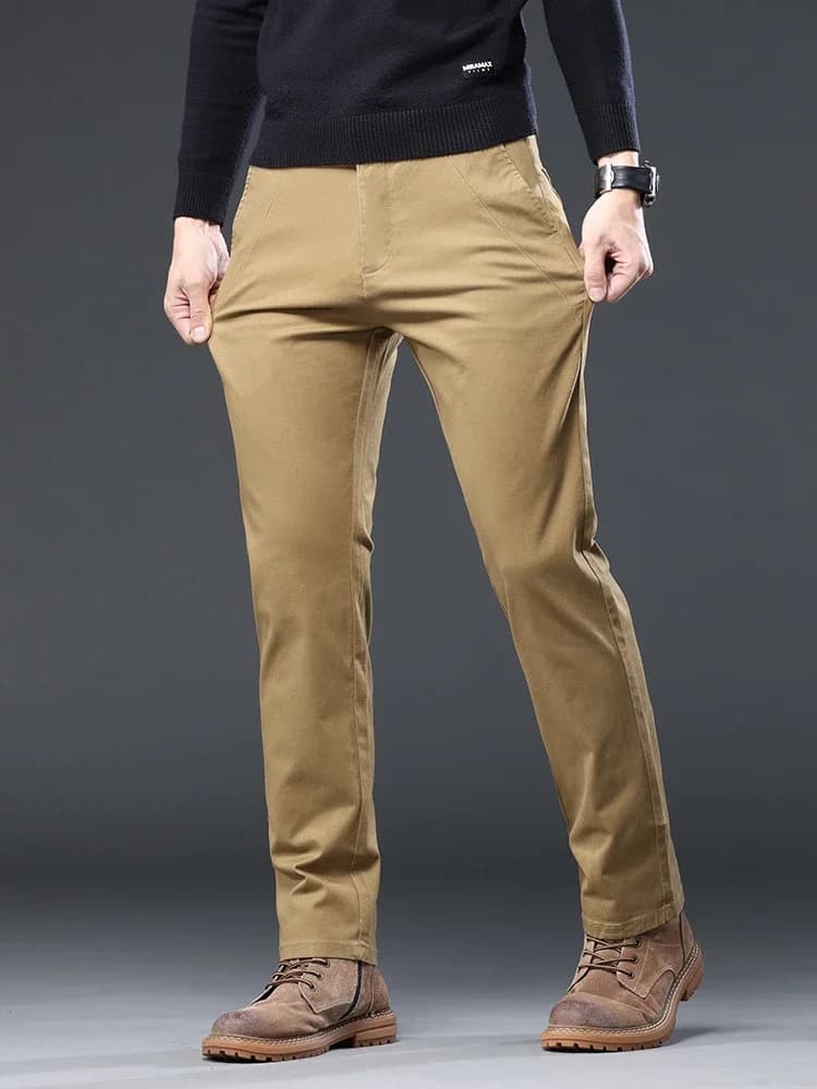 Pantalon business décontracté sans repassage pour hommes - Droit élastique 4 couleurs - Bureau pêche