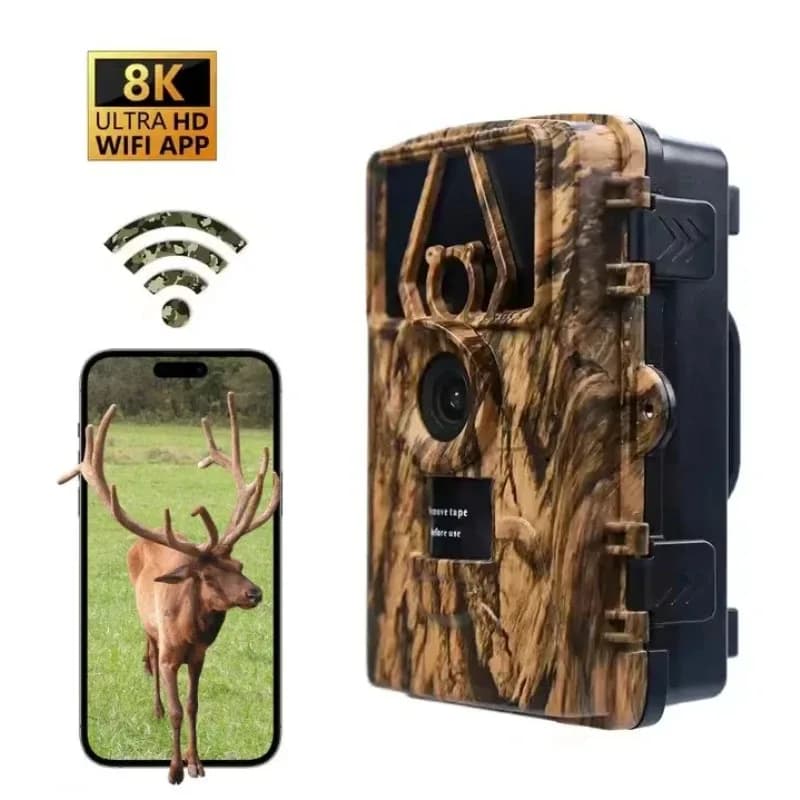 Caméra faune WiFi PR801W 8K vidéo 60MP - Détection de mouvement pour surveillance de ferme et chasse