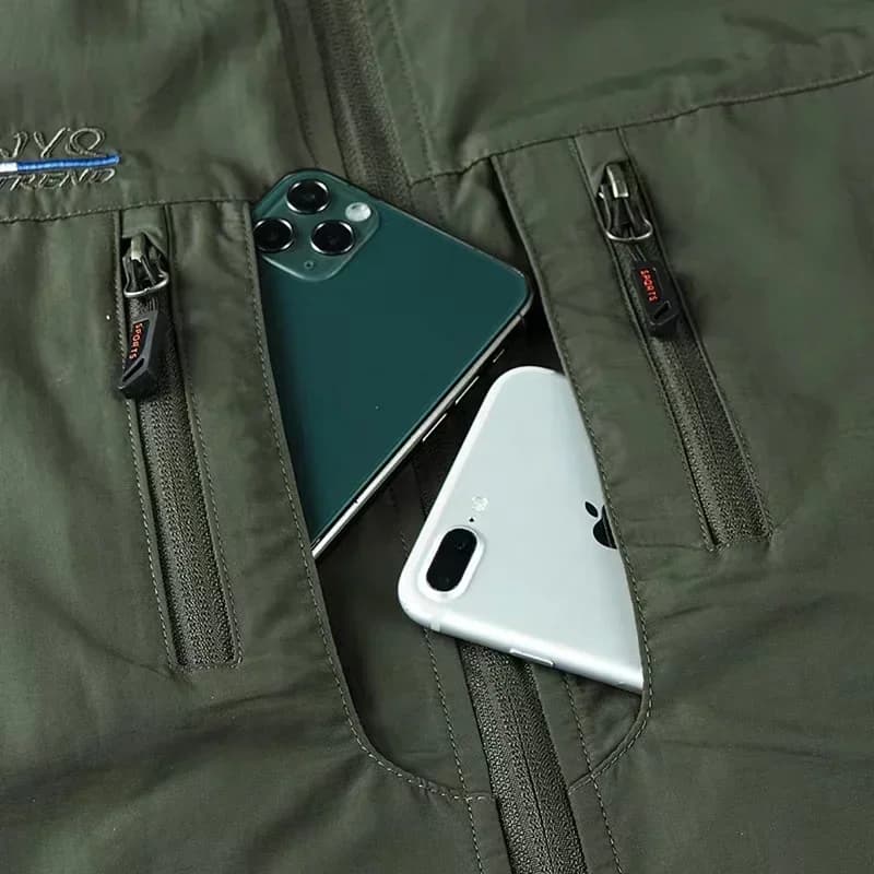 Veste cargo sans manches pêche chasse randonnée 2024 homme photographe camping vêtements travail