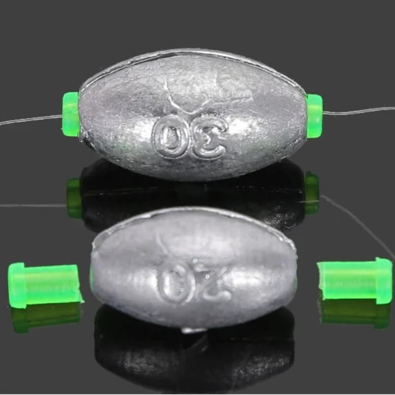 Plombs olive 2g-30g avec noyau plastique - 20 pièces pour pêche à la carpe et pêche au coup