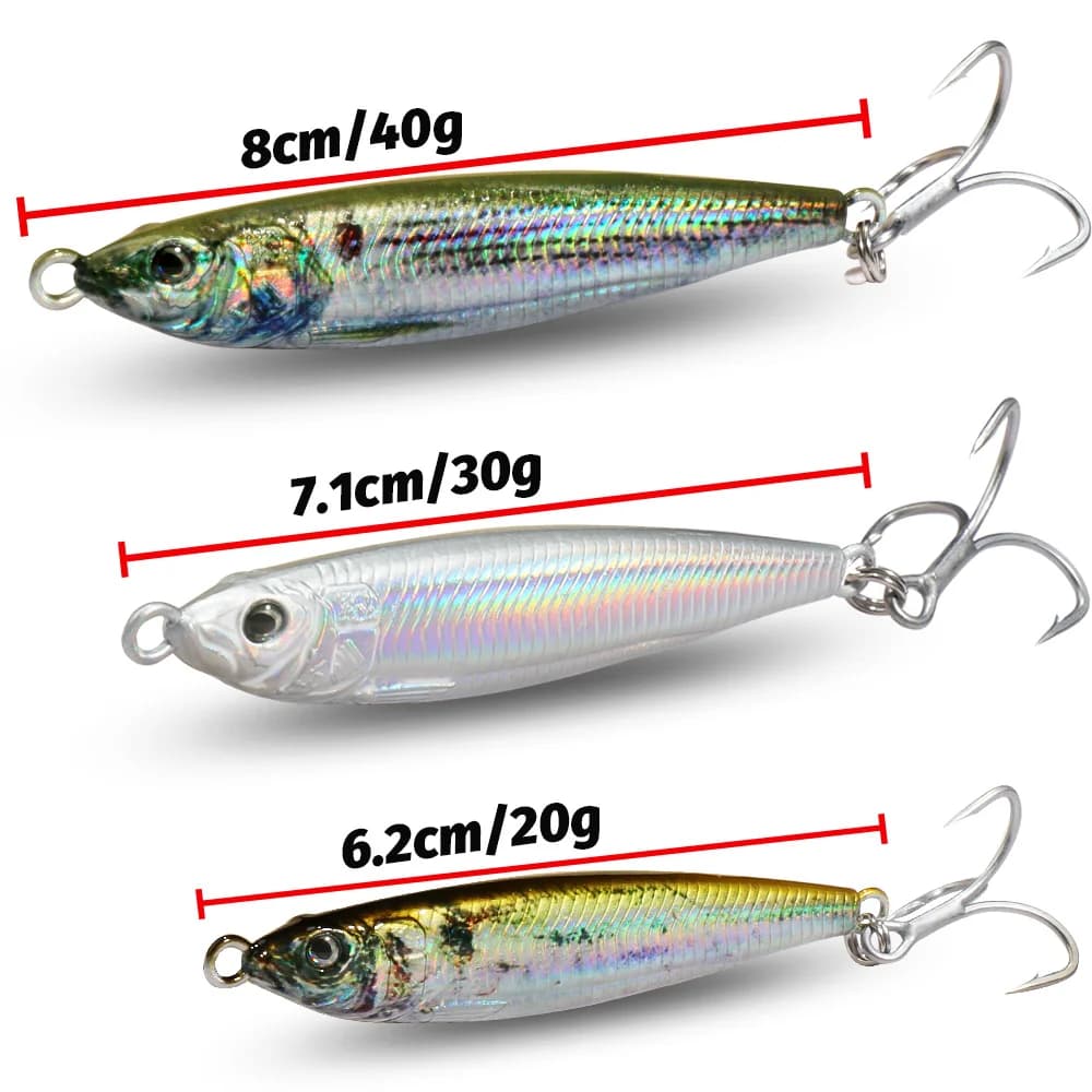 Leurre métal jig GOBAIT 20-40g avec œil 3D laser - spinner spoon vibrant pour pêche spinning