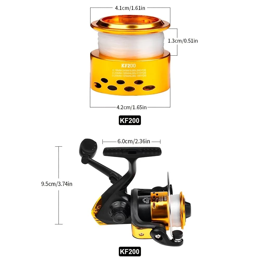 Moulinet spinning pêche 5.2:1 pour leurres et appâts - léger et robuste pour pêche glace et trolling