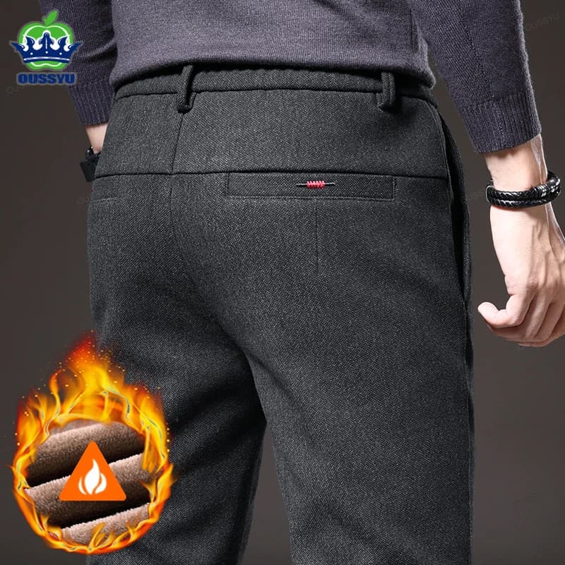 Pantalon d'hiver polaire homme pêche outdoor épais chaud velours coton confortable