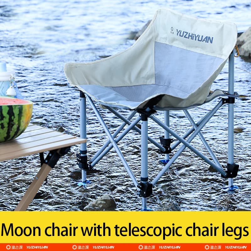 Chaise lune de pêche réglable en hauteur - Pliante portable idéale pêche, camping, événements sportifs