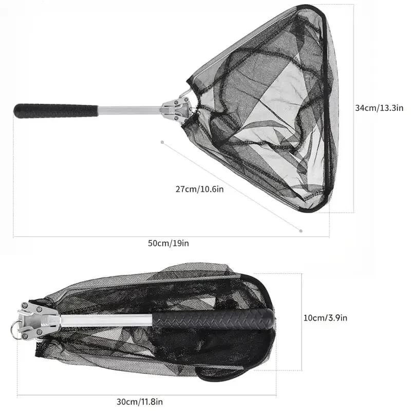 Filet d'épuisette pliable robuste 5.91FT/7.87FT pour kayak, pêche à la mouche et gros poissons