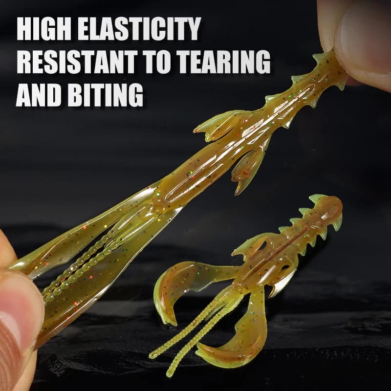 Leurres souples Supercontinent Crazy Lures 65mm et 40mm en forme de crevette et homard pour la pêche