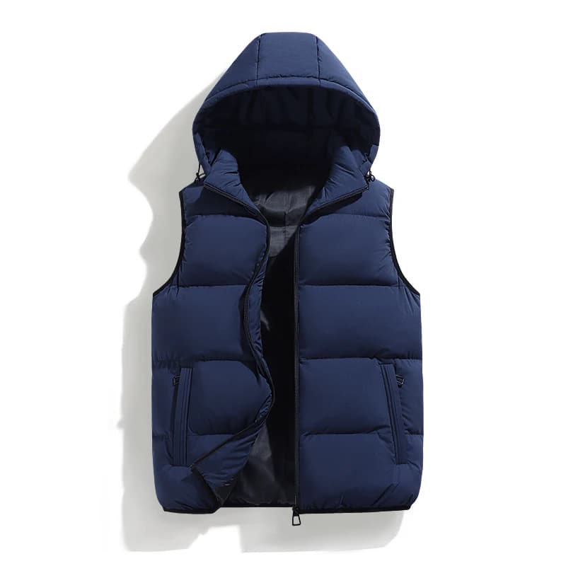 Veste sans manches imperméable hiver pêche, col montant et fermeture éclair, pour homme automne