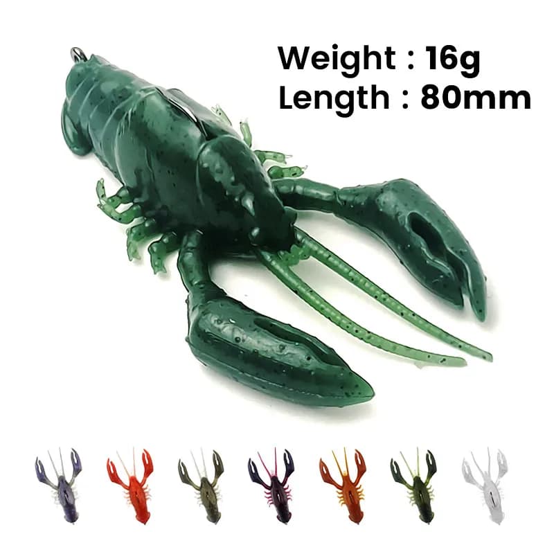 Leurre silicone écrevisse Bazooka avec plomb intégré - Appât coulant swimbait pour brochet perche hiver pêche