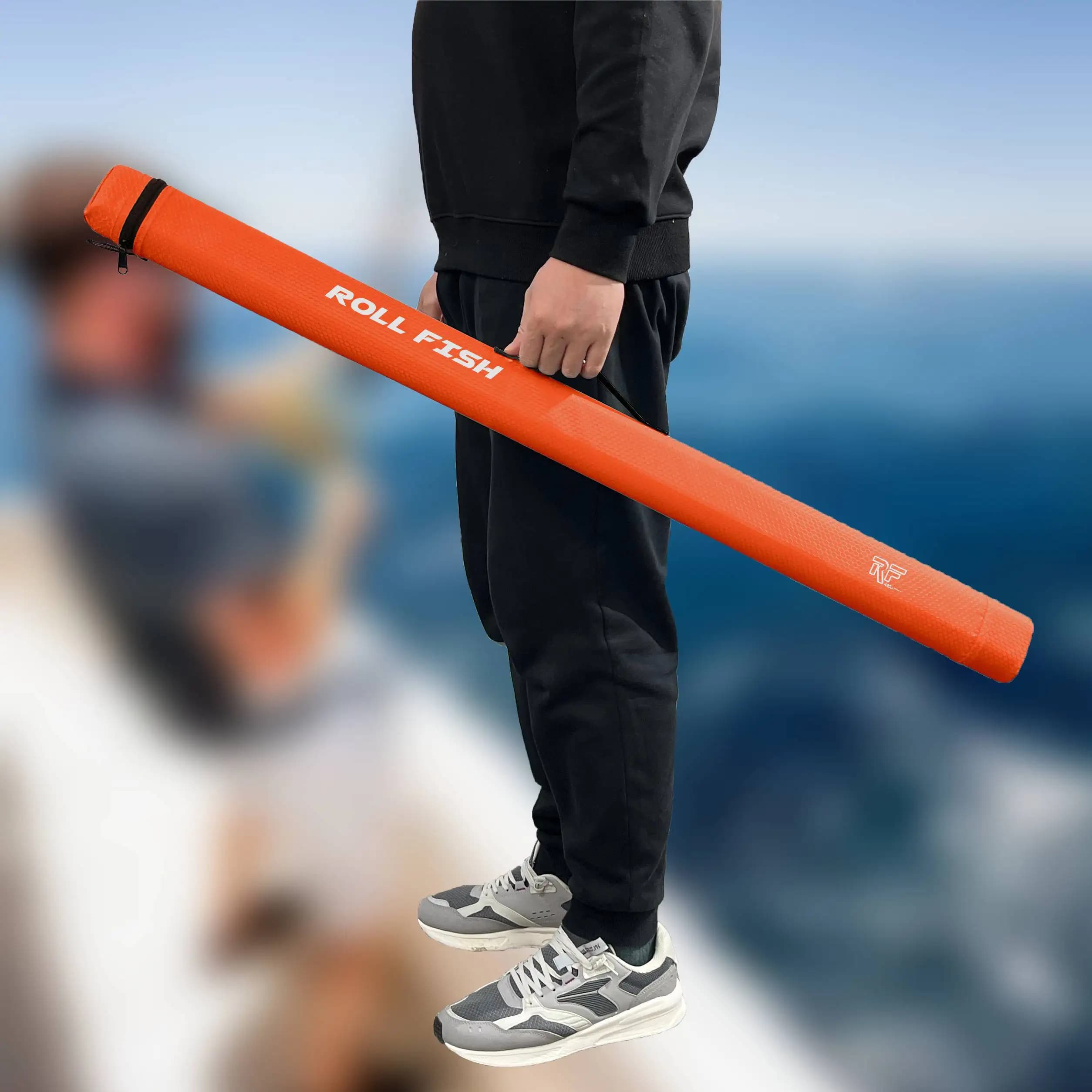 Sac de transport ROLLFISH pour cannes à pêche triangle anti-roulement - Coque rigide étanche