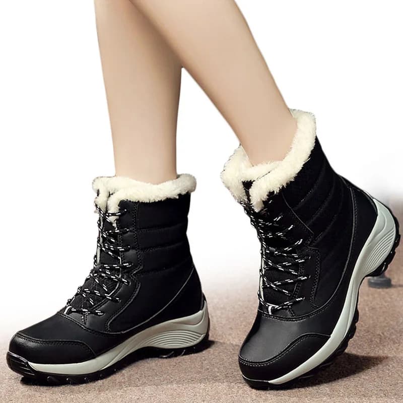 Bottes cheville femme légères pour pêche hivernale avec talons plateforme chaudes neige