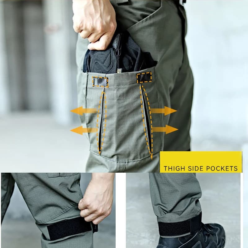 Pantalon militaire cargo tactique homme résistant imperméable pêche randonnée multi-poches