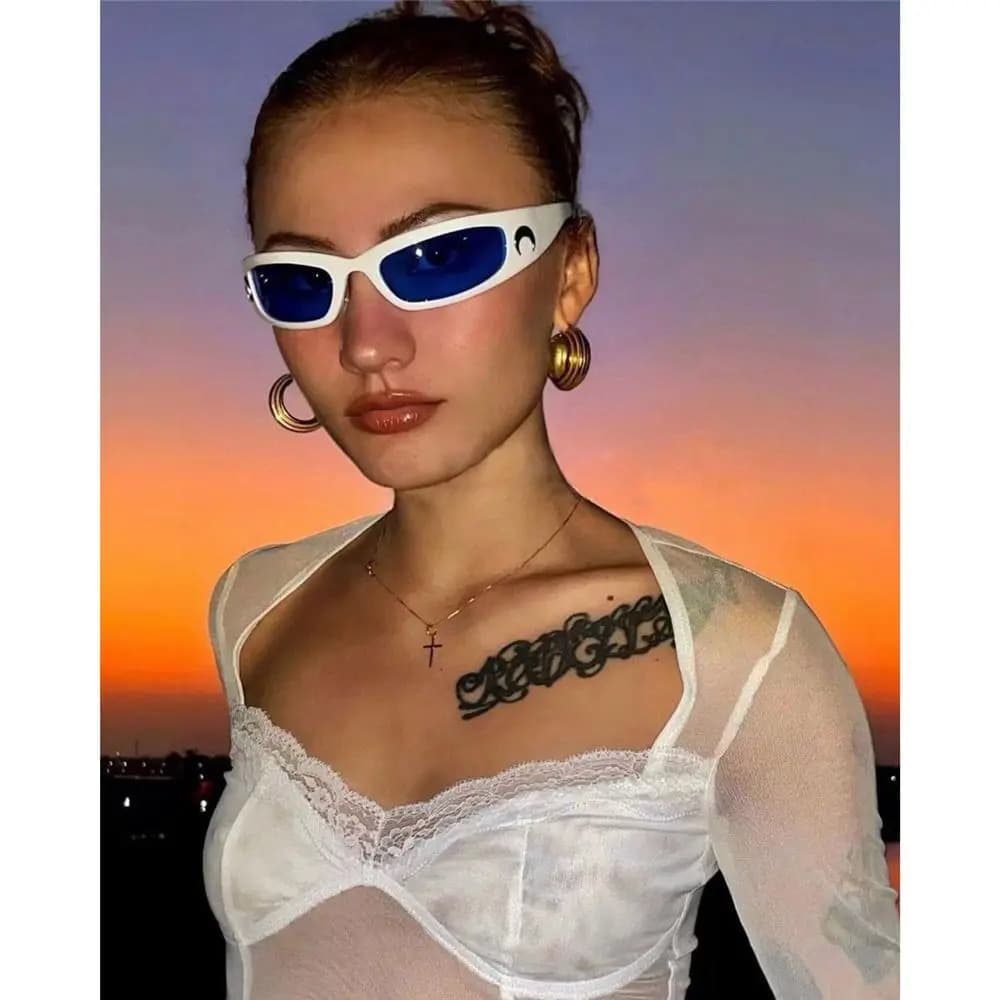 Lunettes de pêche design lune tendance - Style hip hop pour pêcheurs branchés