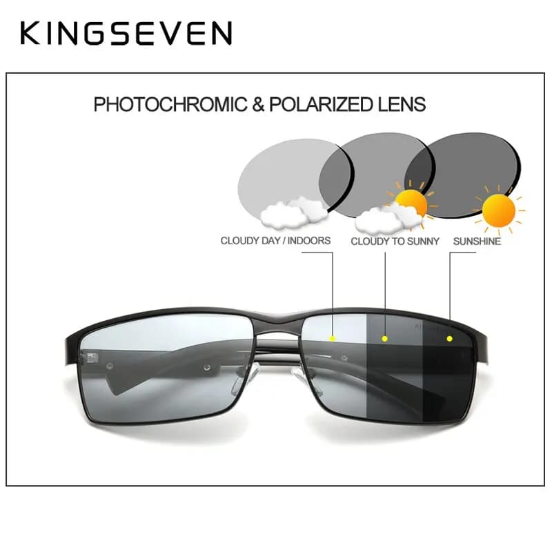 Lunettes de soleil photochromiques polarisées KINGSEVEN pour pêche - Verres caméléon UV400 anti-éblouissement
