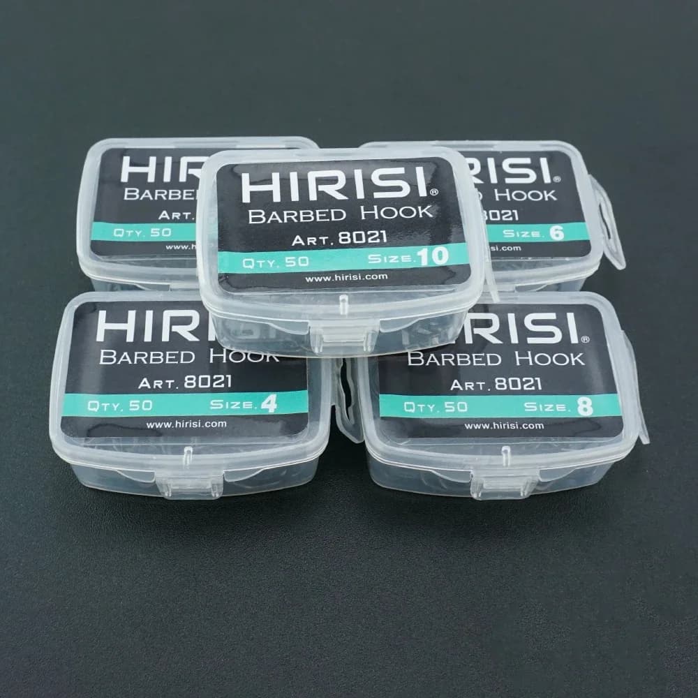 50 hameçons PTFE acier inoxydable haute carbone Hirisi - Hameçons barbelés avec œillet pour accessoires pêche
