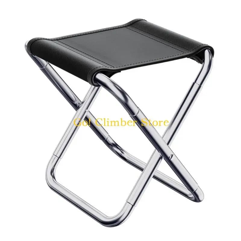 Tabouret de camping Q84C mini pliable aluminium, petit siège pliant léger pour pêche et activités extérieures