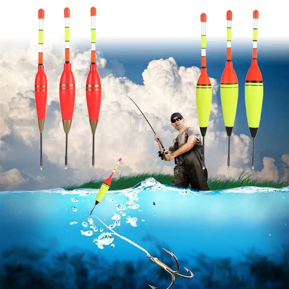 Flotteurs lumineux verticaux EVA 6g à 30g - flotteurs longs luminescents pour pêche nocturne éclairage