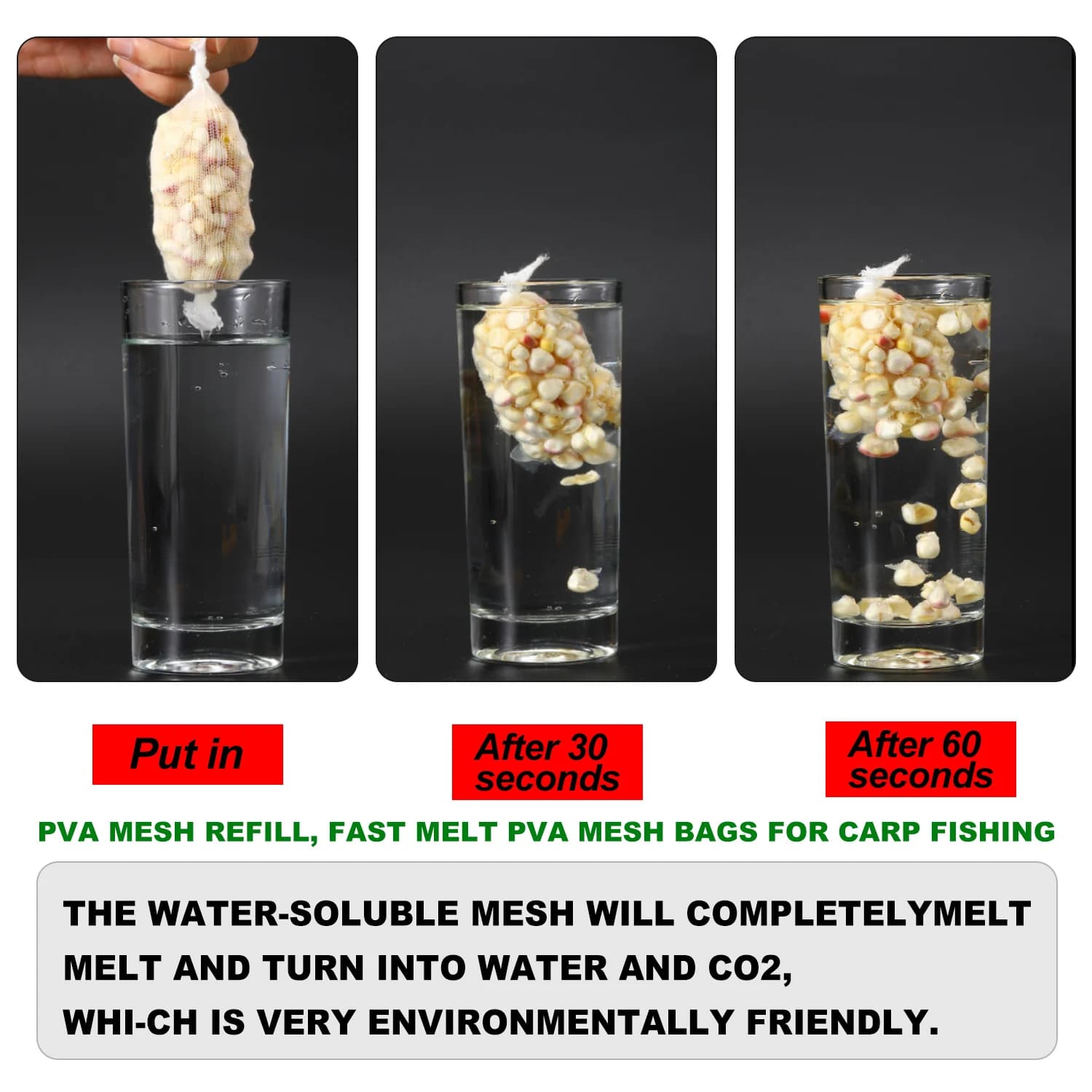 Filet appât PVA 5m soluble pour pêche carpe amorçage rapide et attraction efficace des poissons
