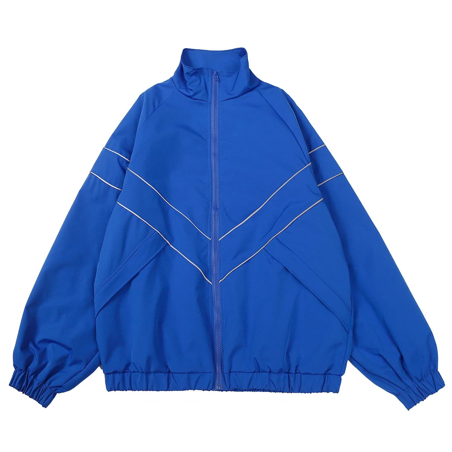 Veste rayée réfléchissante hip hop streetwear 2024 pêche nocturne zippée légère sport