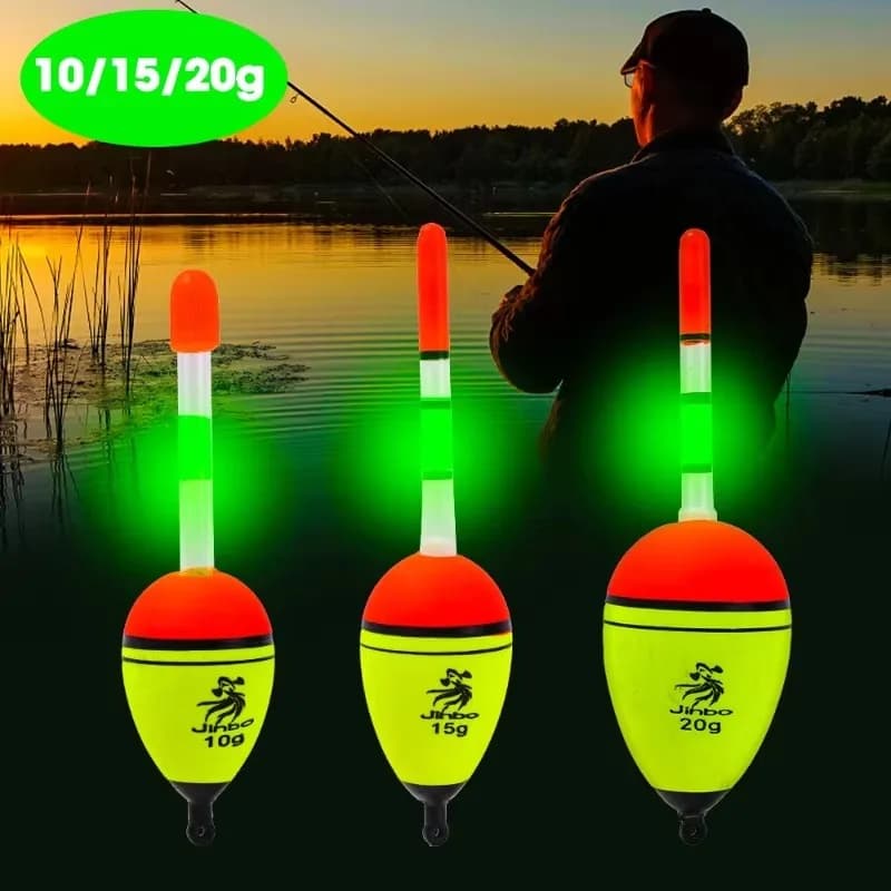 Lumineux EVA Flotteur de Nuit pour Pêche en Mer, Bouchon Fluorescent 10g 15g 20g