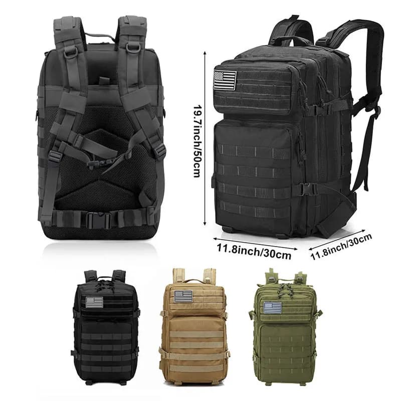 Sac à dos tactique 50L homme étanche grande capacité - Sac pêche outdoor multifonction sport extrême