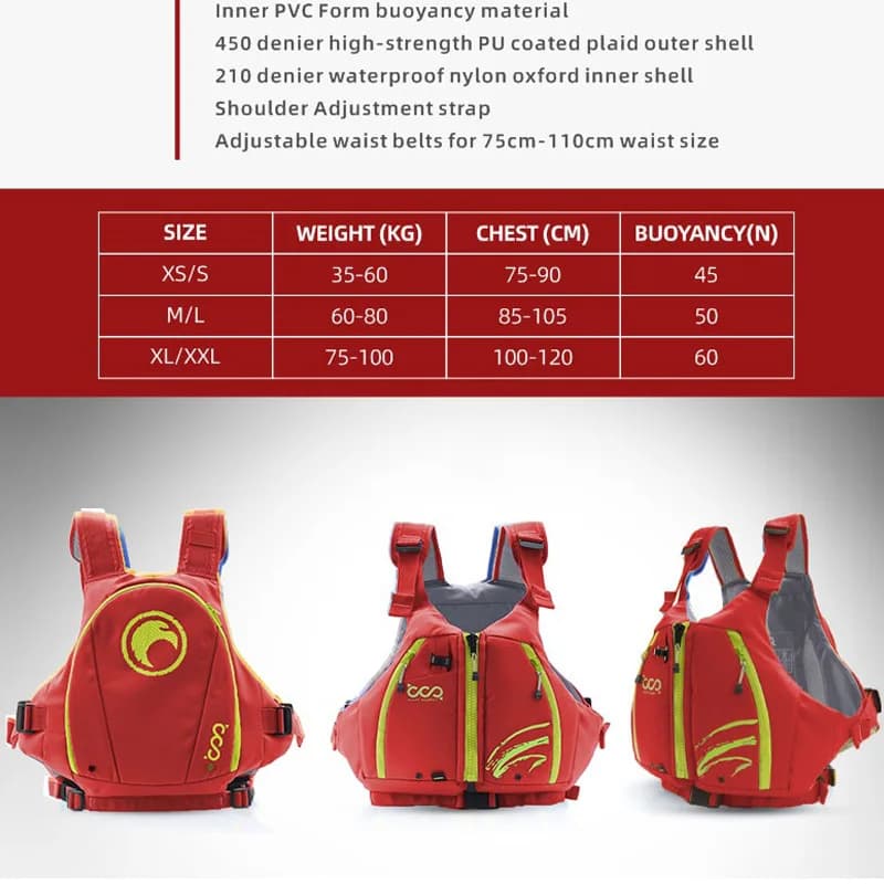 Gilet de sauvetage 50N pour pêche et kayak adulte, avec grande poche pour SUP et paddleboarding, certifié CE