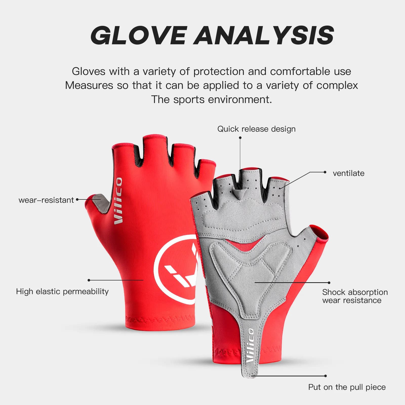 Gants cyclisme Breaking Wind demi-doigts - Performance aérodynamique pour course et VTT