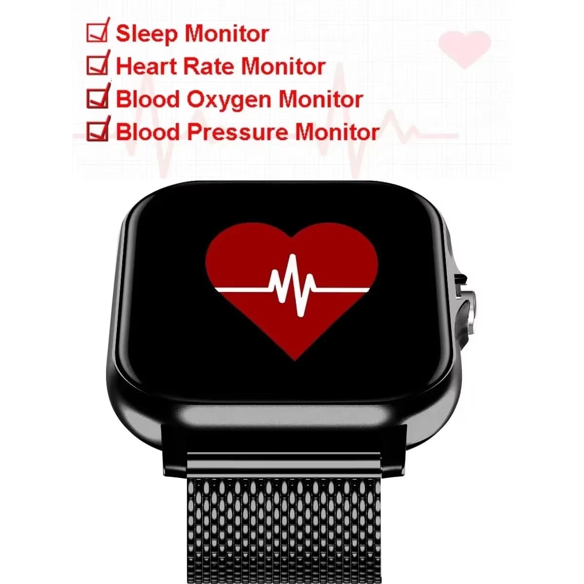 Montre connectée étanche 1.83'' avec appels, messages et monitoring sportif compatible iPhone Android