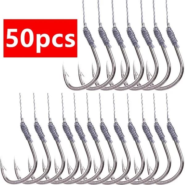 Lot de 5 hacks double pointe robustes pour ligne principale ou sous-ligne accessoires pêche carnassiers