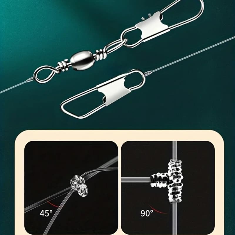 Kit de Hameçons Extra Tranchants T-Shaped - 5 Hameçons avec Fil pour Pêche, Tailles 3# à 10#