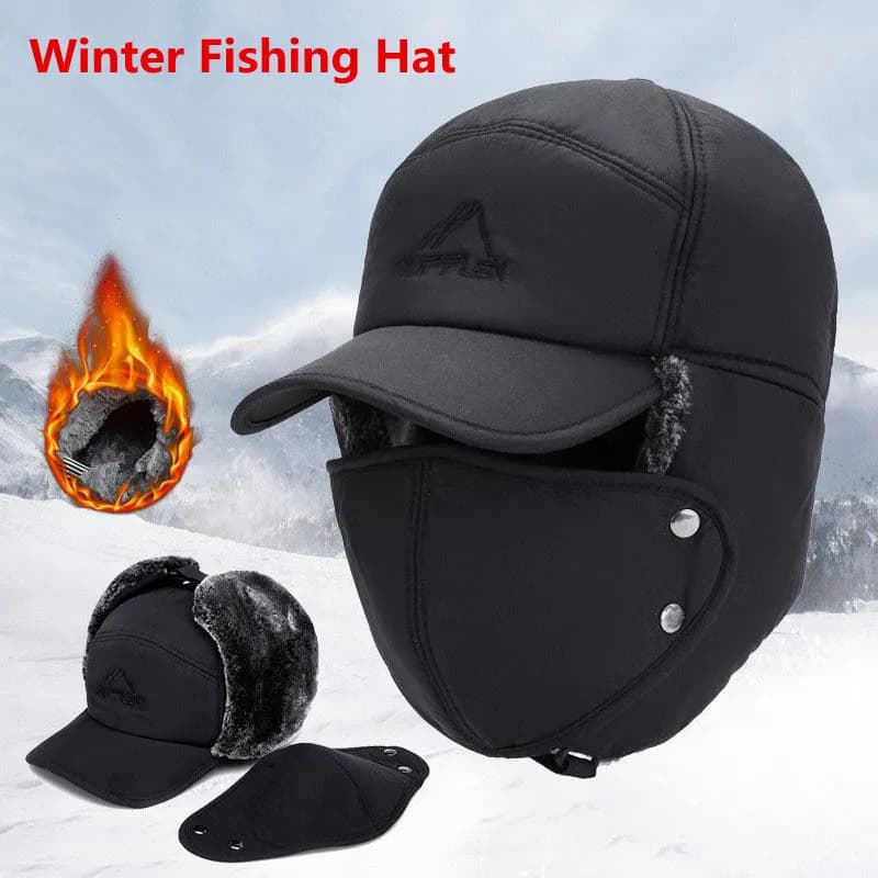 Bonnet pêche chauffant homme femme fourrure artificielle épais pour hiver 2024 - Ski et extérieur