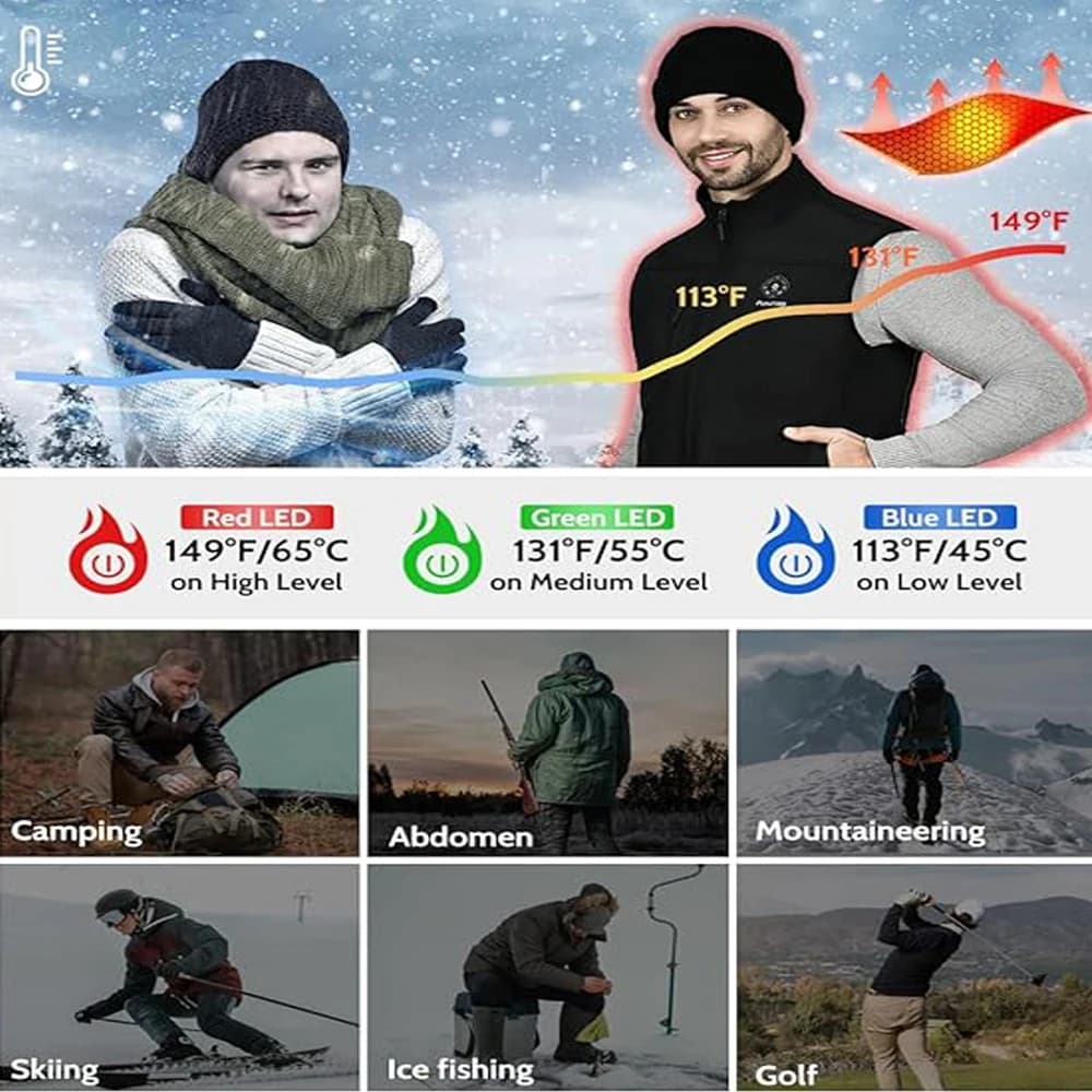 Veste chauffante homme femme USB pour camping et sport avec technologie graphene