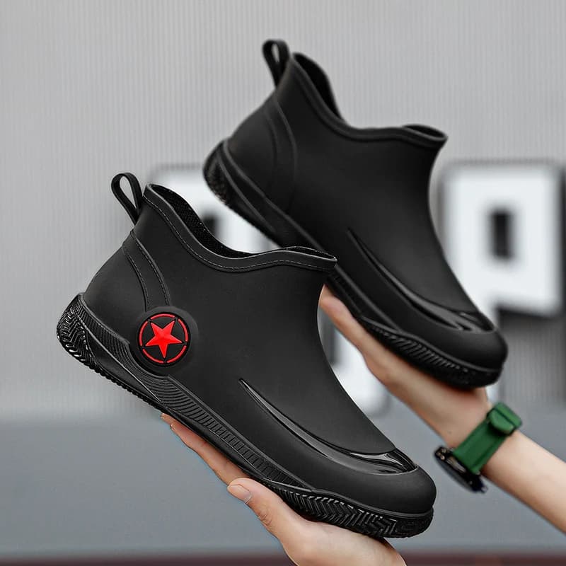 Bottes de pluie homme pour travail extérieur et cuisine - Chaussures de sécurité antidérapantes et imperméables
