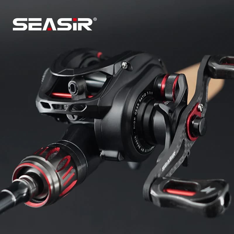 Moulinet baitcasting SEASIR MANSORY PRO ultralight carbone 131g double bobines 7+1 roulements