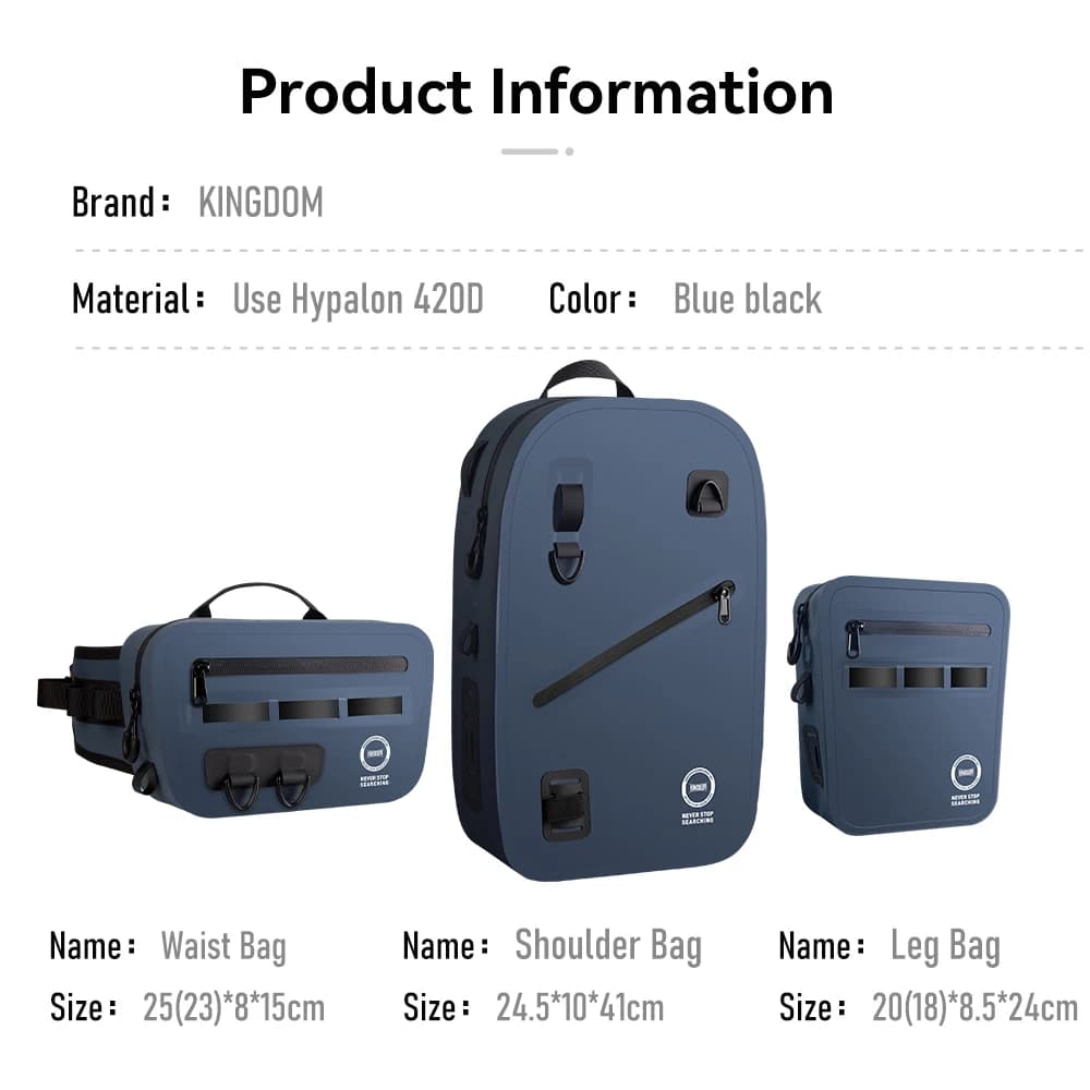 Sac de pêche étanche IPX8 multifonction grande capacité pour épaule, taille ou jambe
