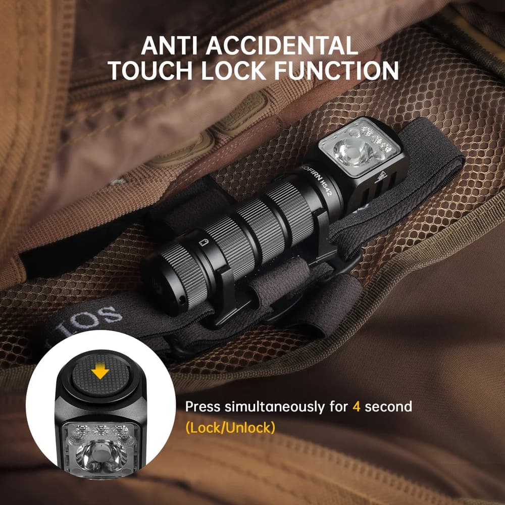 Lampe frontale Sofirn HS42 SST40 rechargeable USB-C 2100lm pour pêche nocturne et camping