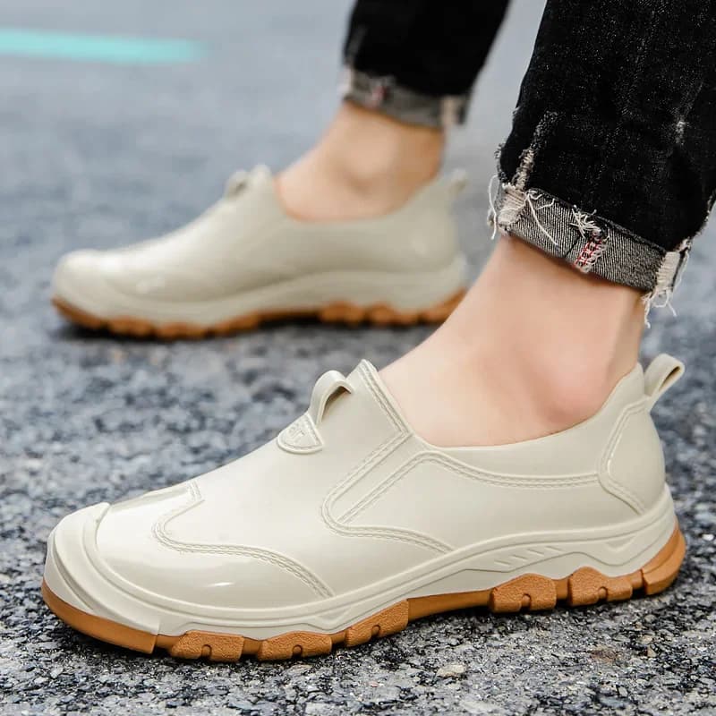 Bottes travail courtes antidérapantes homme imperméables pour lavage auto pêche cuisine caoutchouc