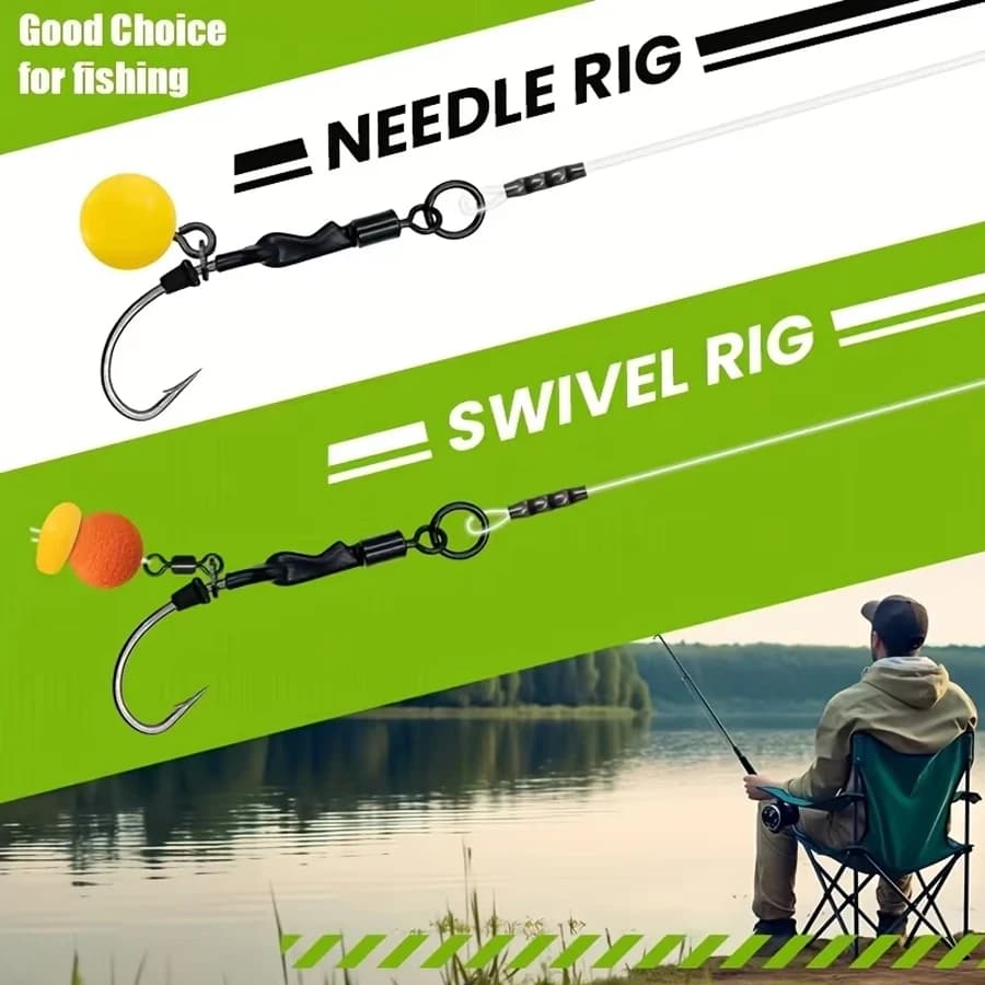 3 bobines fluorocarbone 100% avec émerillon roulant pour montages carpe - Combi rig et hair rigs