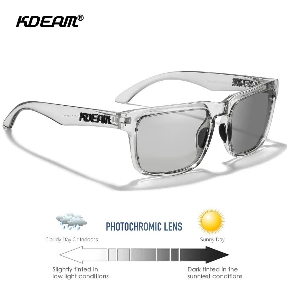 Lunettes de soleil polarisées photochromiques vision nocturne surdimensionnées pour hommes - Largeur 154mm