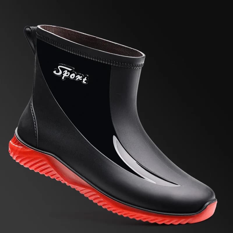 Bottes de pluie homme tube court mode antidérapantes pêche cuisine lavage auto chaussures tendance