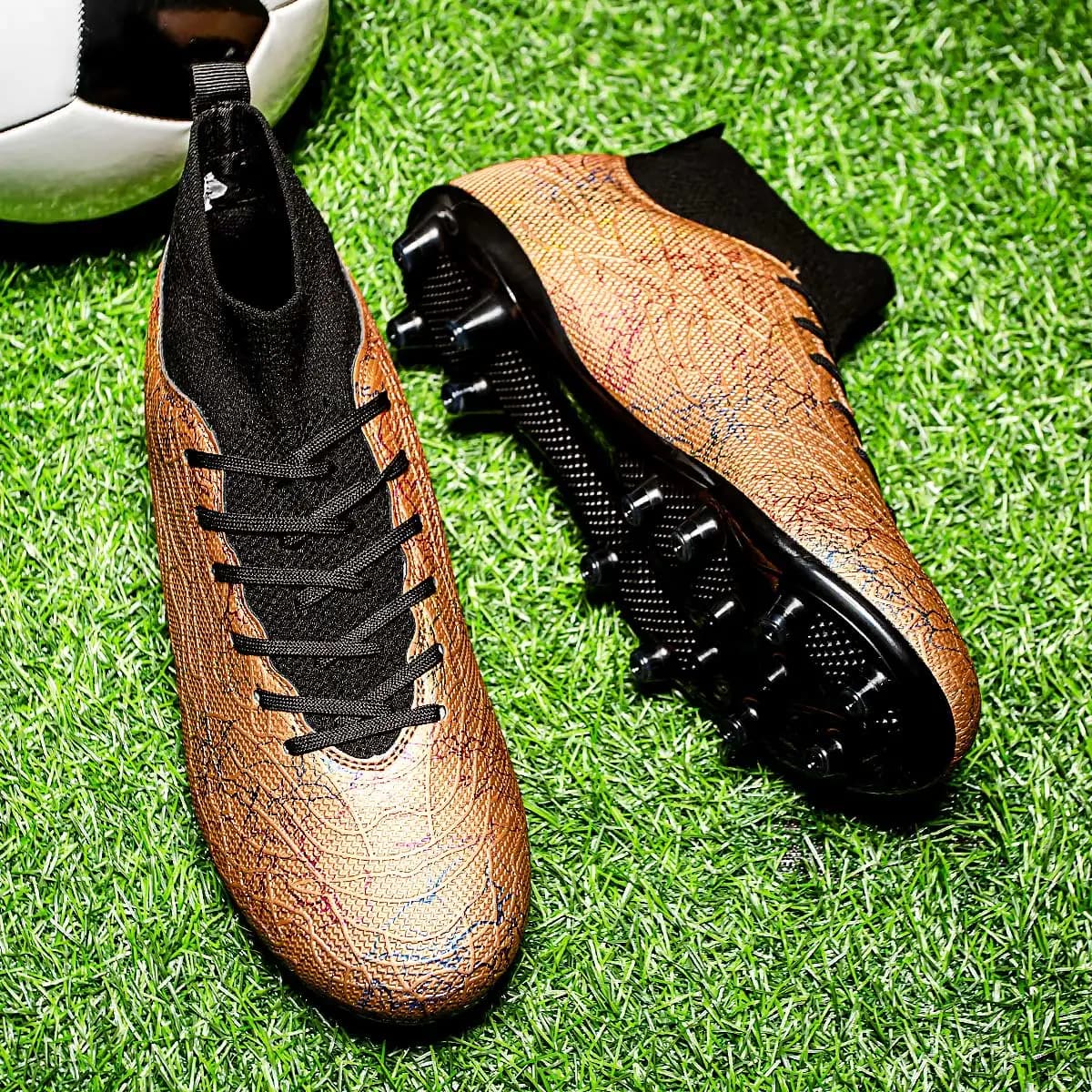 Chaussures de foot FG crampons longs et TF crampons courts - Conception unisexe professionnelle antidérapante
