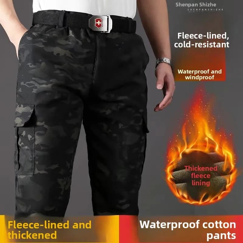 Pantalon travail camouflage épaissi imperméable homme - Vêtements pêche hiver