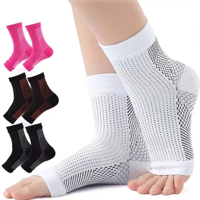 Chaussettes compression soulagement douleurs neuropathie - Soutien cheville fasciite plantaire pêche