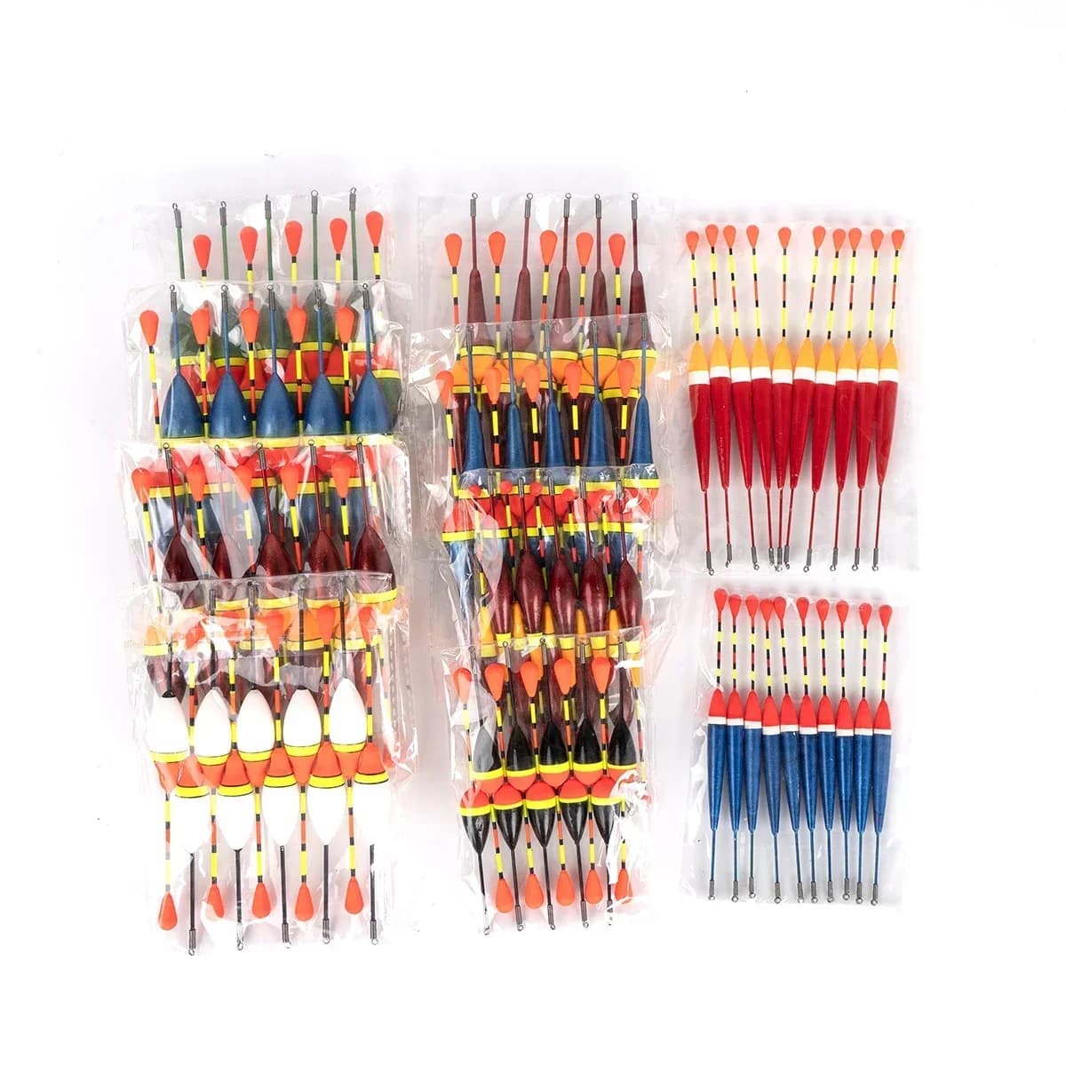Lot promotion de 10 flotteurs lumineux pêche avec bâtonnets et bulles d'eau pour accessoires de pêche