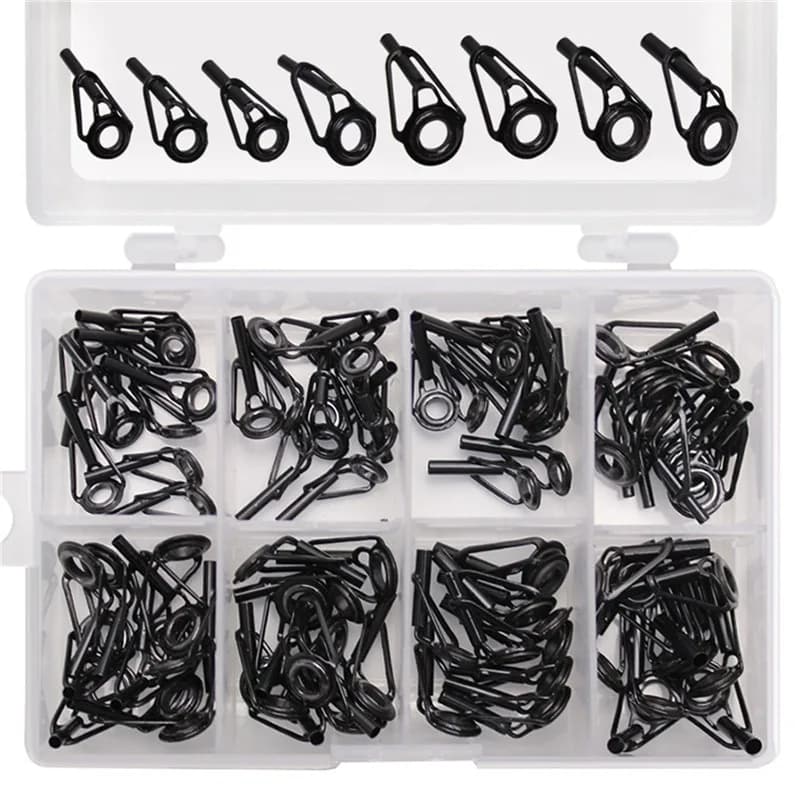 Kit réparation 80 pièces anneaux guides canne pêche céramique TS acier inoxydable DIY