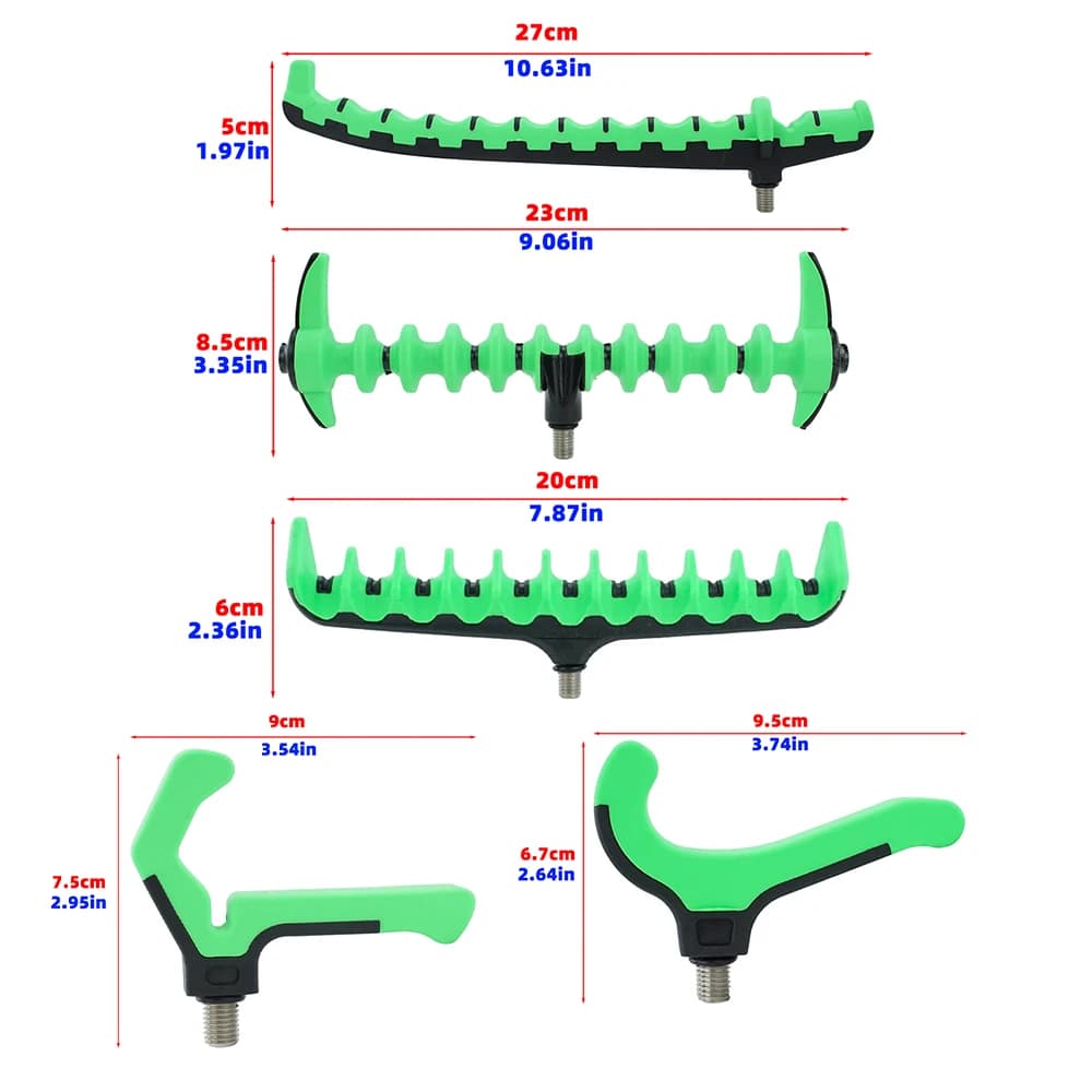 Support tête canne à pêche carp fishing Hirisi : repose-canne plastique pour barres de buzz et accessoires