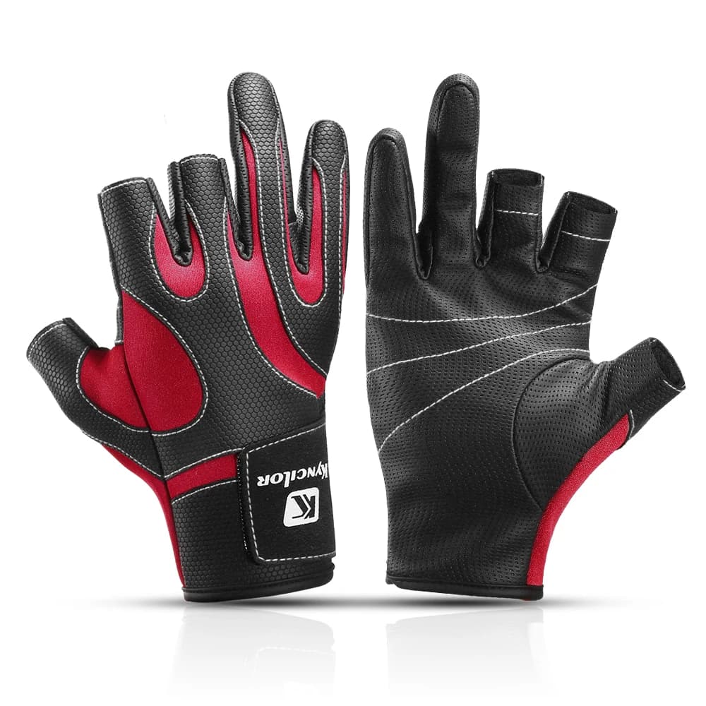 Gants de chasse tactiques 3 doigts exposés pêche non-dérapants unisexes vélo sports