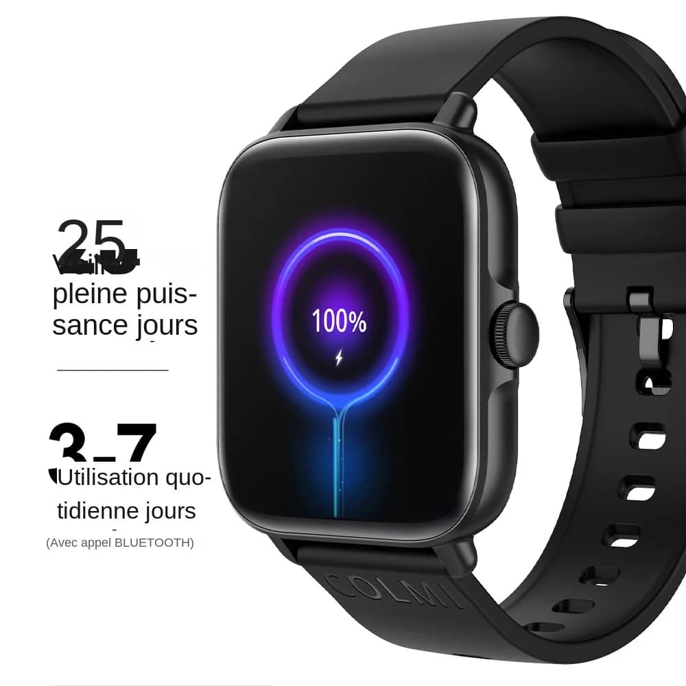 Smartwatch COLMI P28 Plus réponse appels Bluetooth étanche IP67 compatible Android iOS montre homme femme
