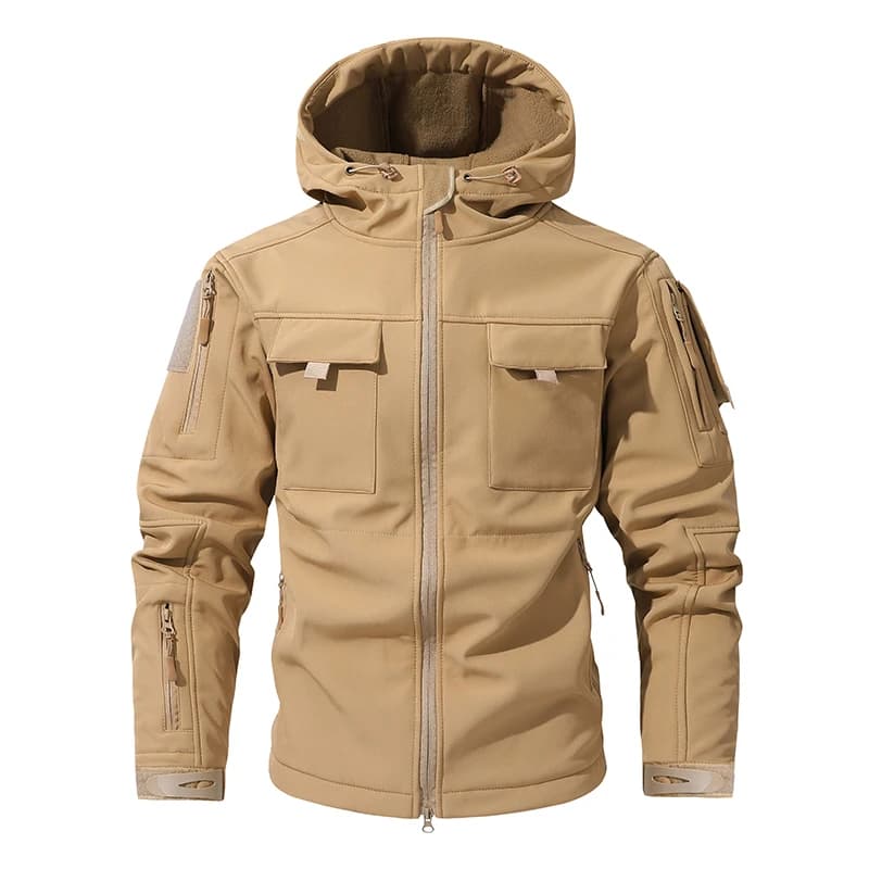Veste softshell peau de requin tactique homme - Veste à capuche imperméable pêche automne