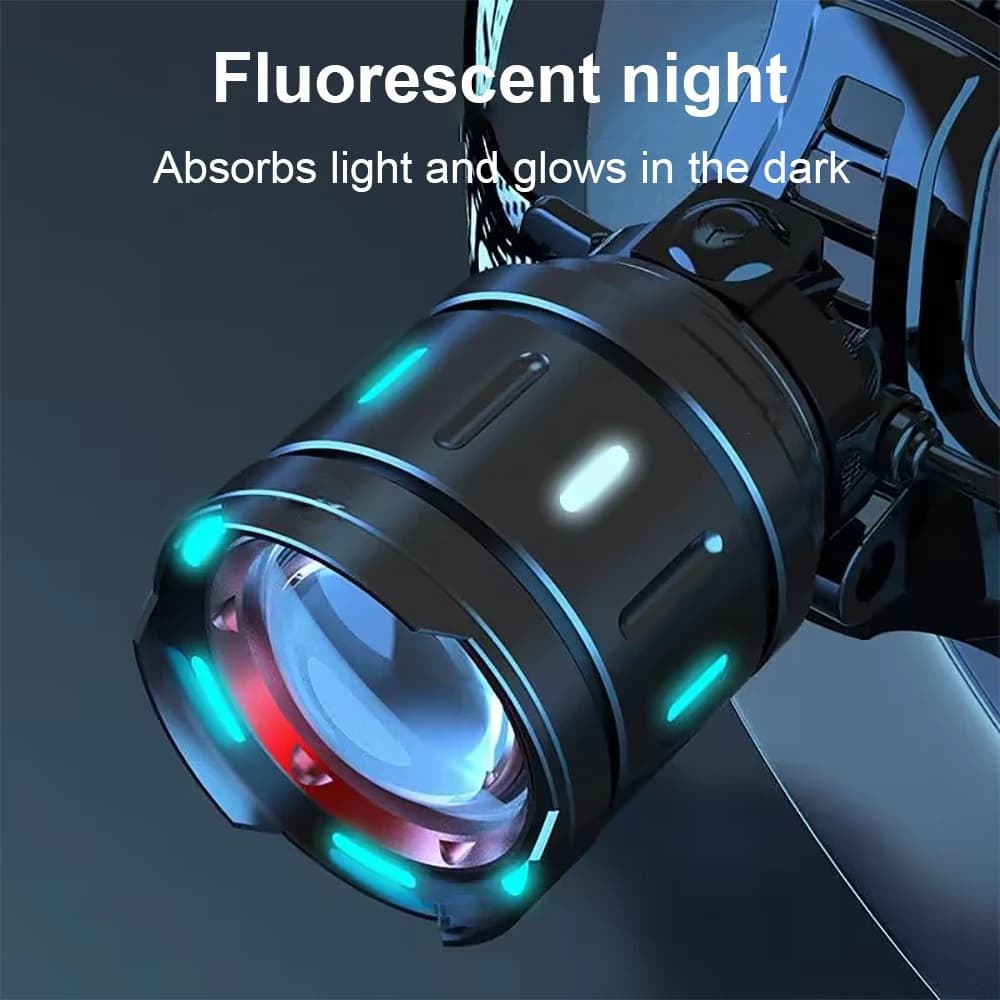 Nouvelle lampe frontale LED super puissante 800W pour pêche en mer et pêche nocturne longue portée