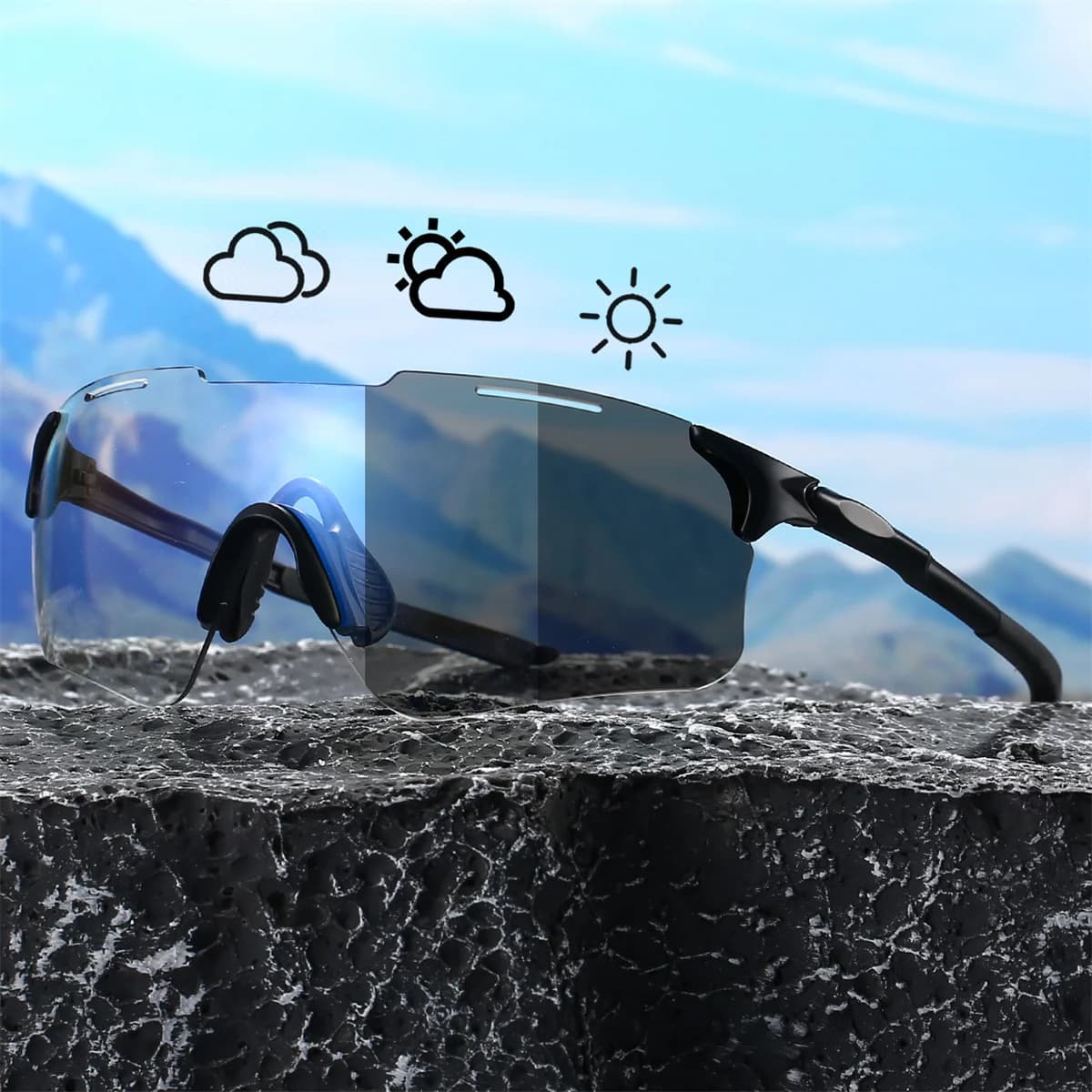 Lunettes de sport photochromiques sans monture pêche - Protection professionnelle cyclisme homme femme UV400